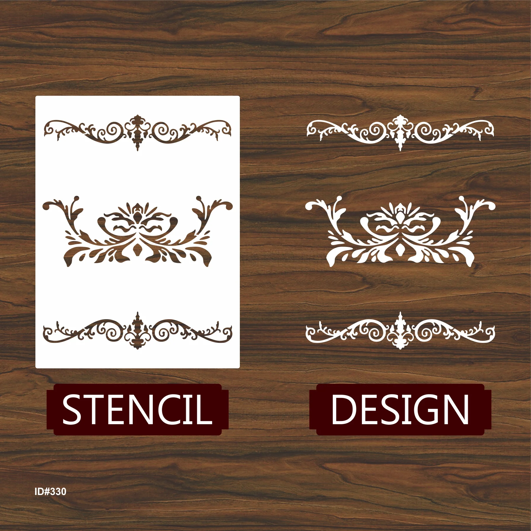 Floral Border Stencil Painting Coloring Embossing Scrapbook Album Decorative Template. ID #330 - Image 4