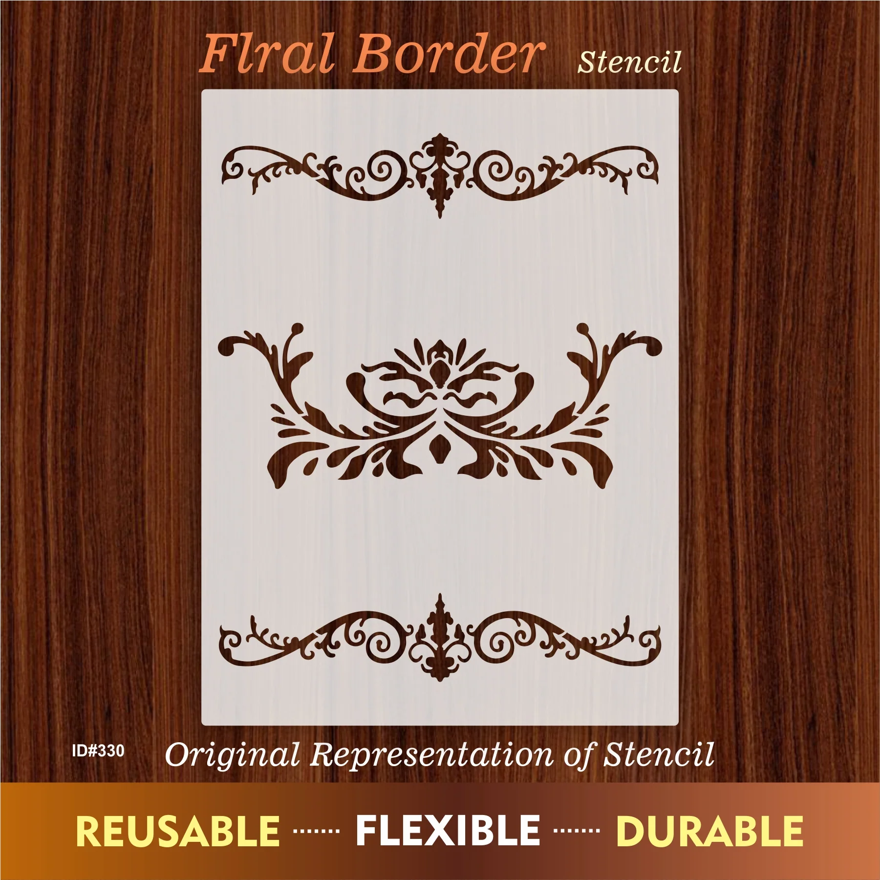 Floral Border Stencil Painting Coloring Embossing Scrapbook Album Decorative Template. ID #330 - Image 6