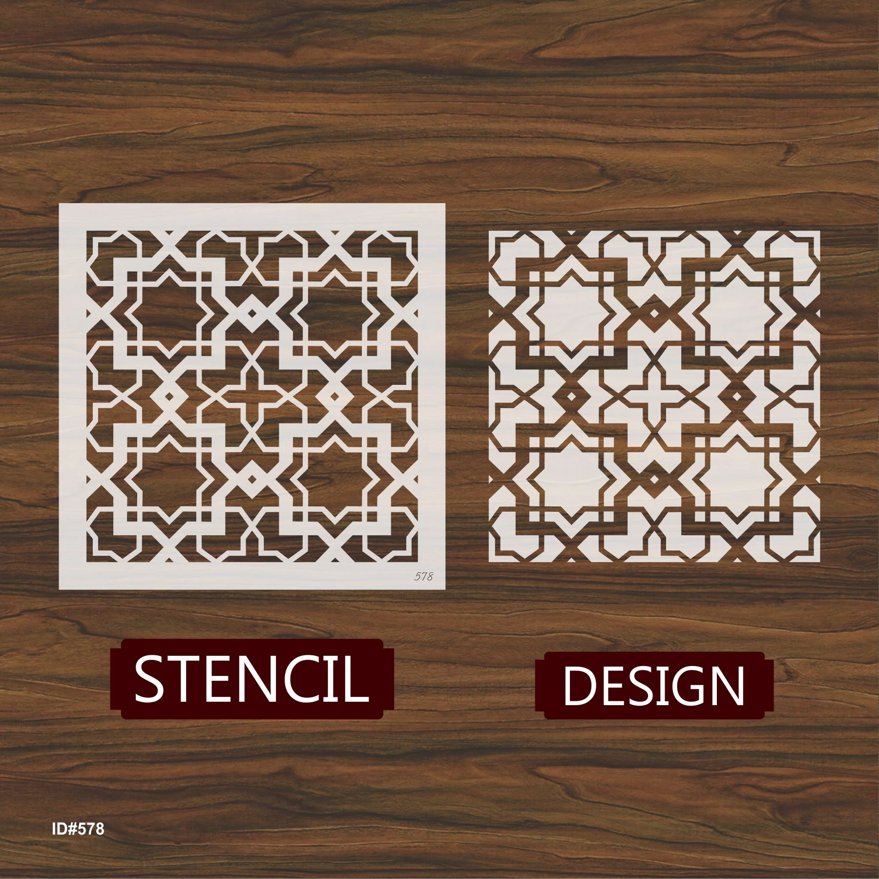 Islamic Geometric Pattern Stencils  Painting Scrapbook Coloring Embossing Album Decorative Template. ID #578 - Image 3