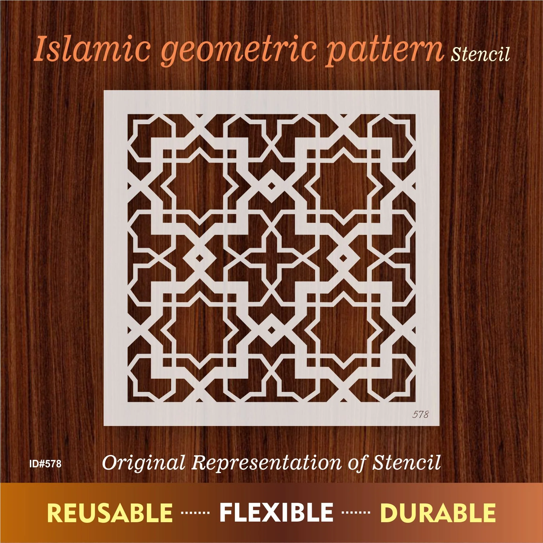 Islamic Geometric Pattern Stencils  Painting Scrapbook Coloring Embossing Album Decorative Template. ID #578 - Image 7