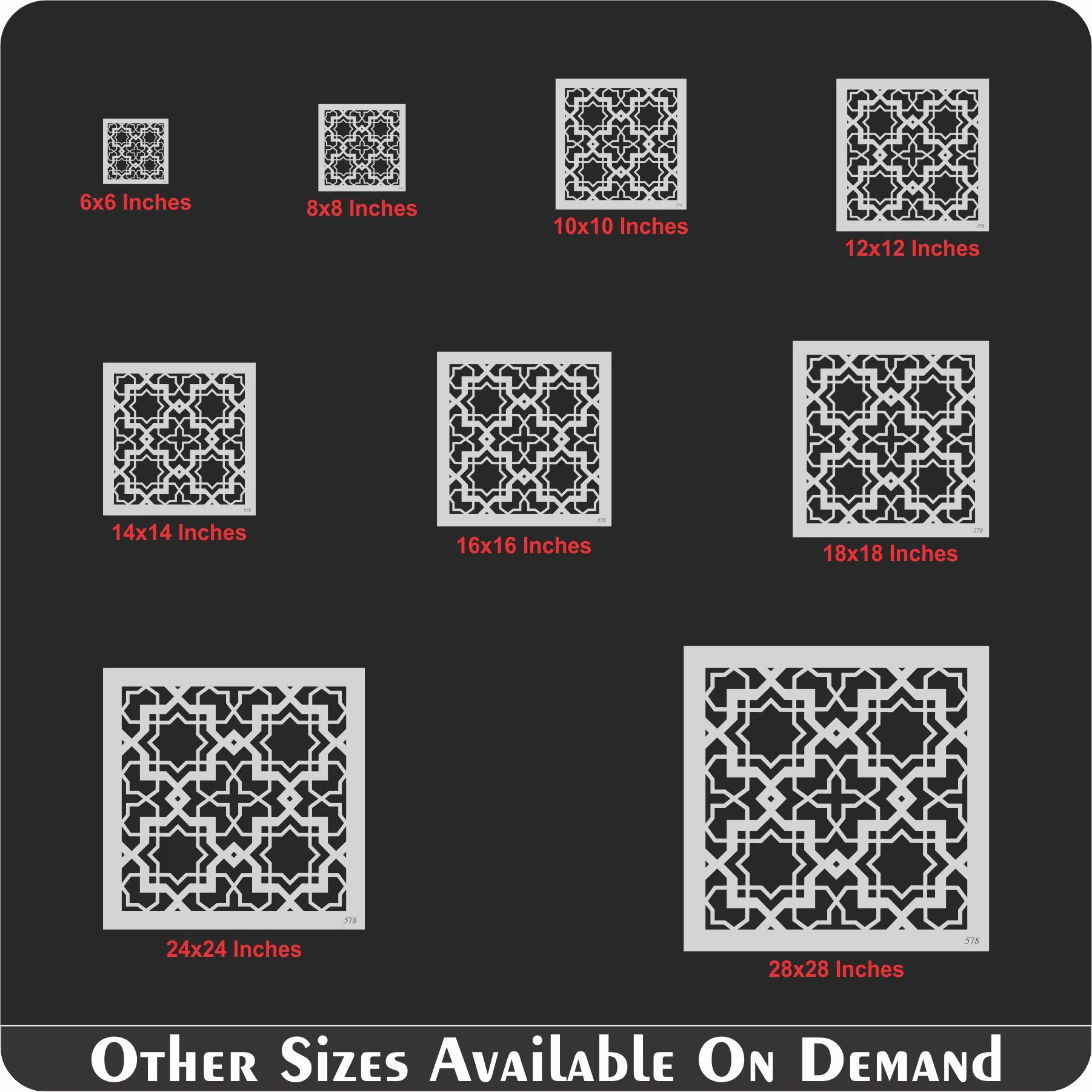 Islamic Geometric Pattern Stencils  Painting Scrapbook Coloring Embossing Album Decorative Template. ID #578 - Image 8