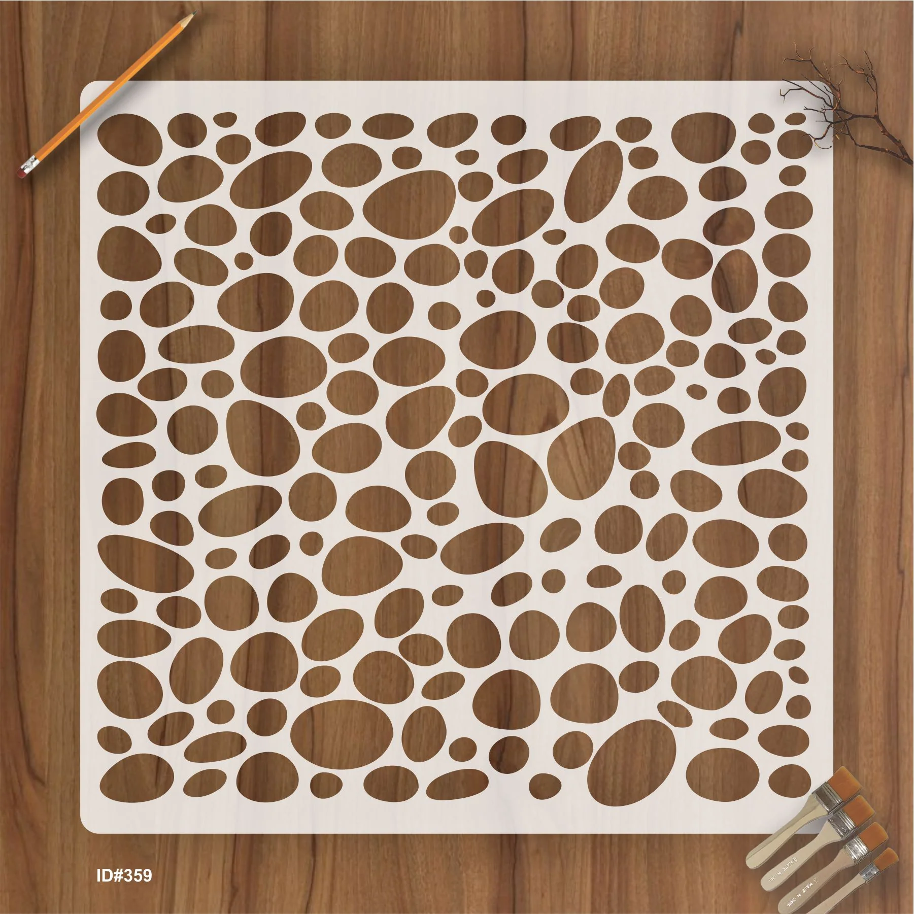Stone Repeat Pattern Stencil Reusable Stencil For Canvas And Wall Paintingl.ID# 359