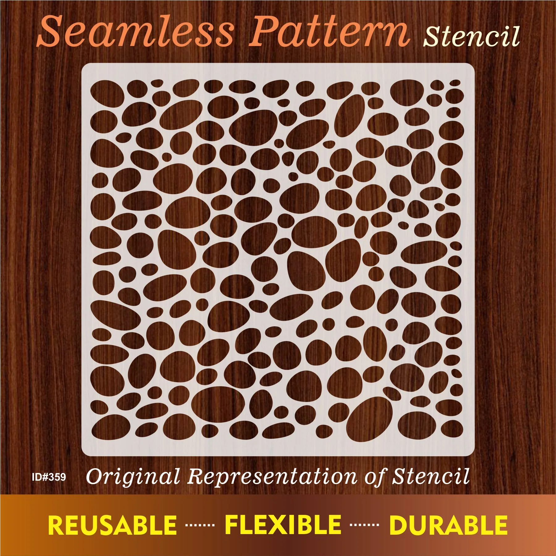 Stone Repeat Pattern Stencil Reusable Stencil For Canvas And Wall Paintingl.ID# 359 - Image 6
