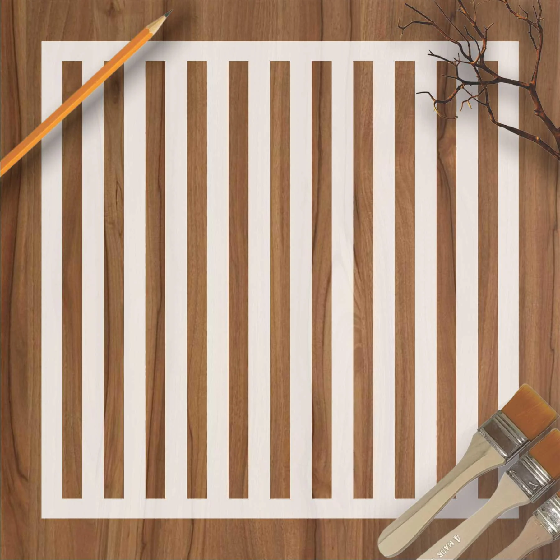 Stripes Pattern Reusable Stencil For Canvas And Wall Painting.ID# 449