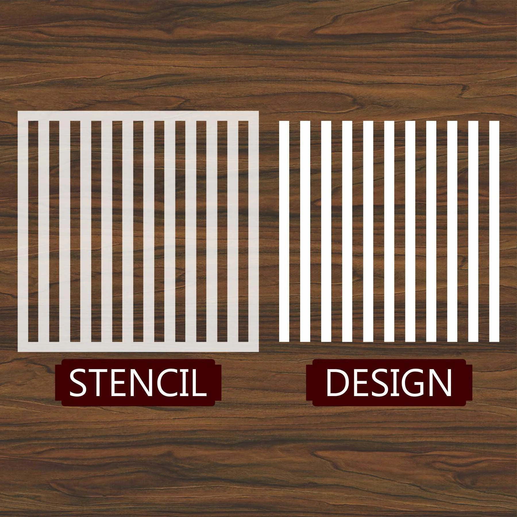 Stripes Pattern Reusable Stencil For Canvas And Wall Painting.ID# 449 - Image 5