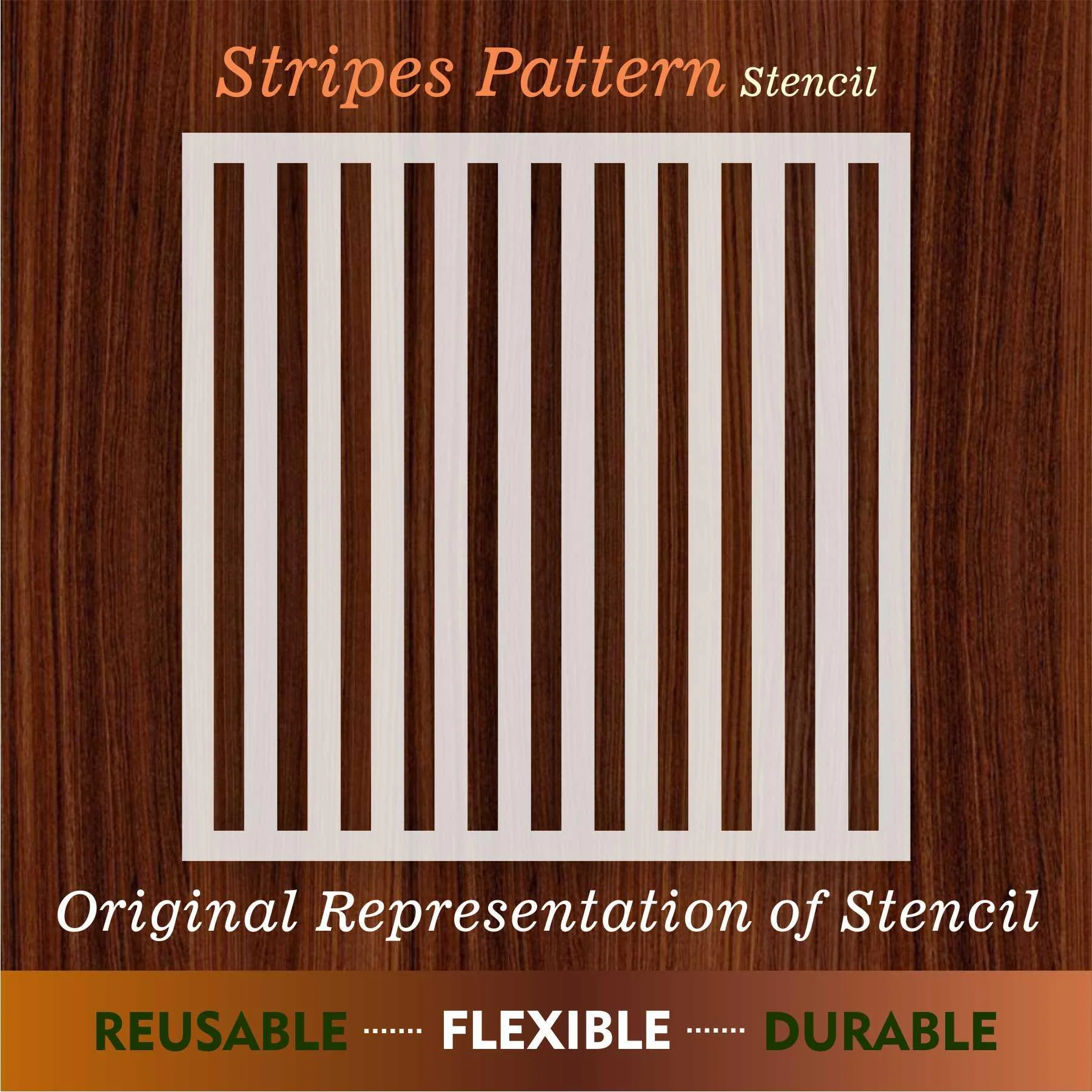Stripes Pattern Reusable Stencil For Canvas And Wall Painting.ID# 449 - Image 6
