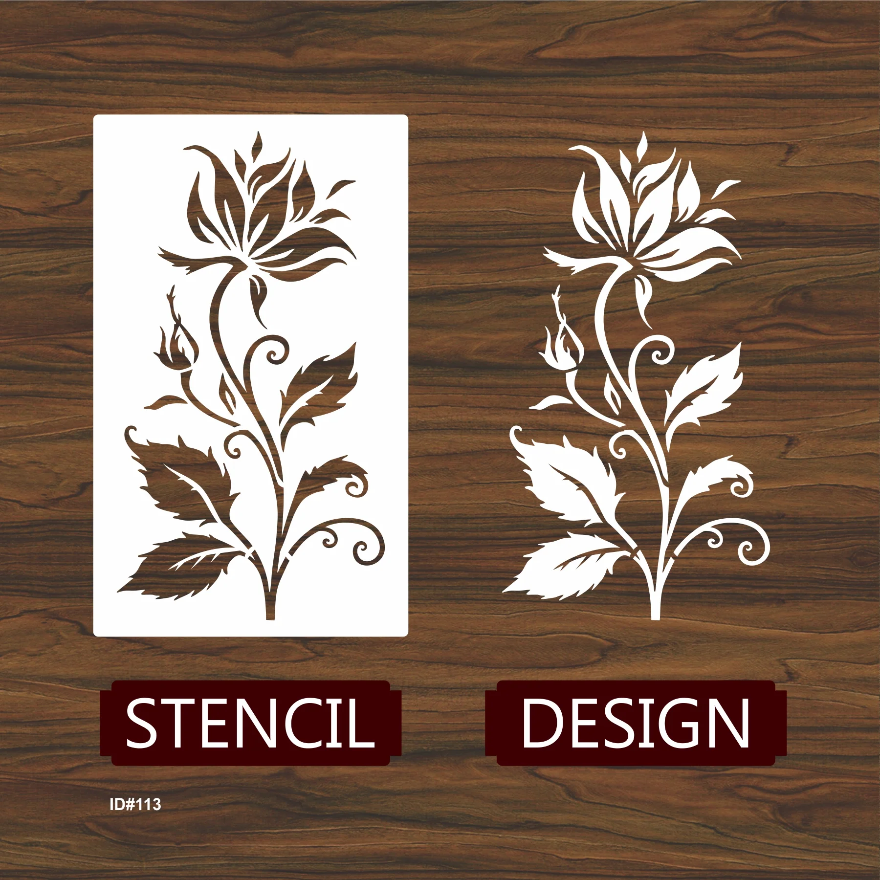 Stylized Flower Stencil For Walls Painting Scrapbooking Stamping Stamp Album Decorative stencil. ID #113 - Image 4