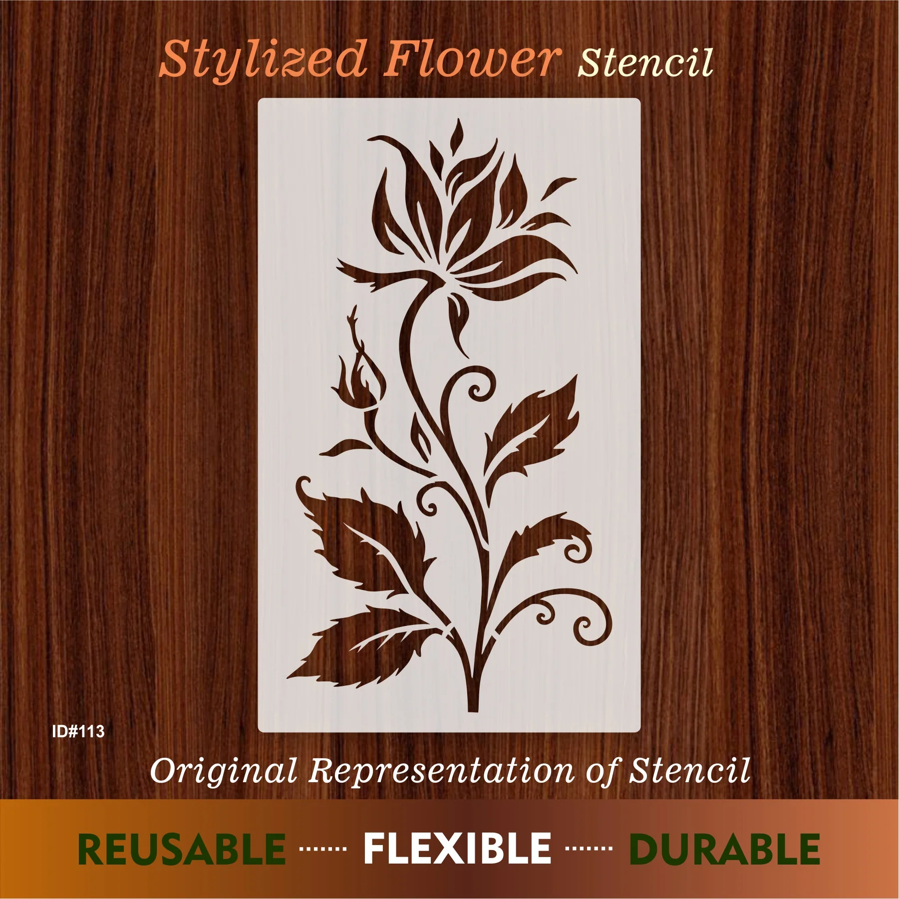 Stylized Flower Stencil For Walls Painting Scrapbooking Stamping Stamp Album Decorative stencil. ID #113 - Image 7
