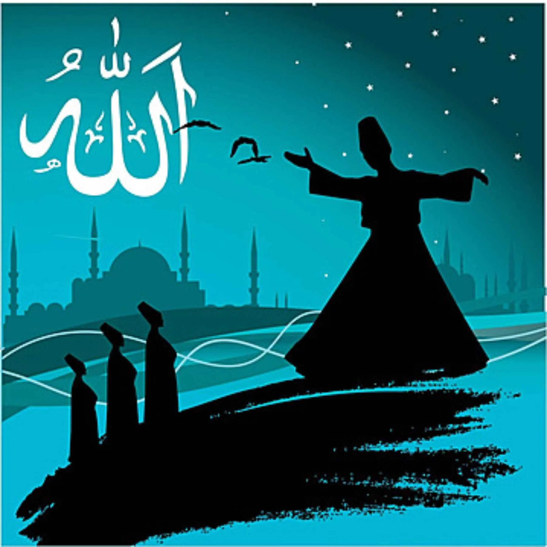 Sufi Dervish Reusable Stencil For Canvas And Wall Painting.ID# 413 - Image 6