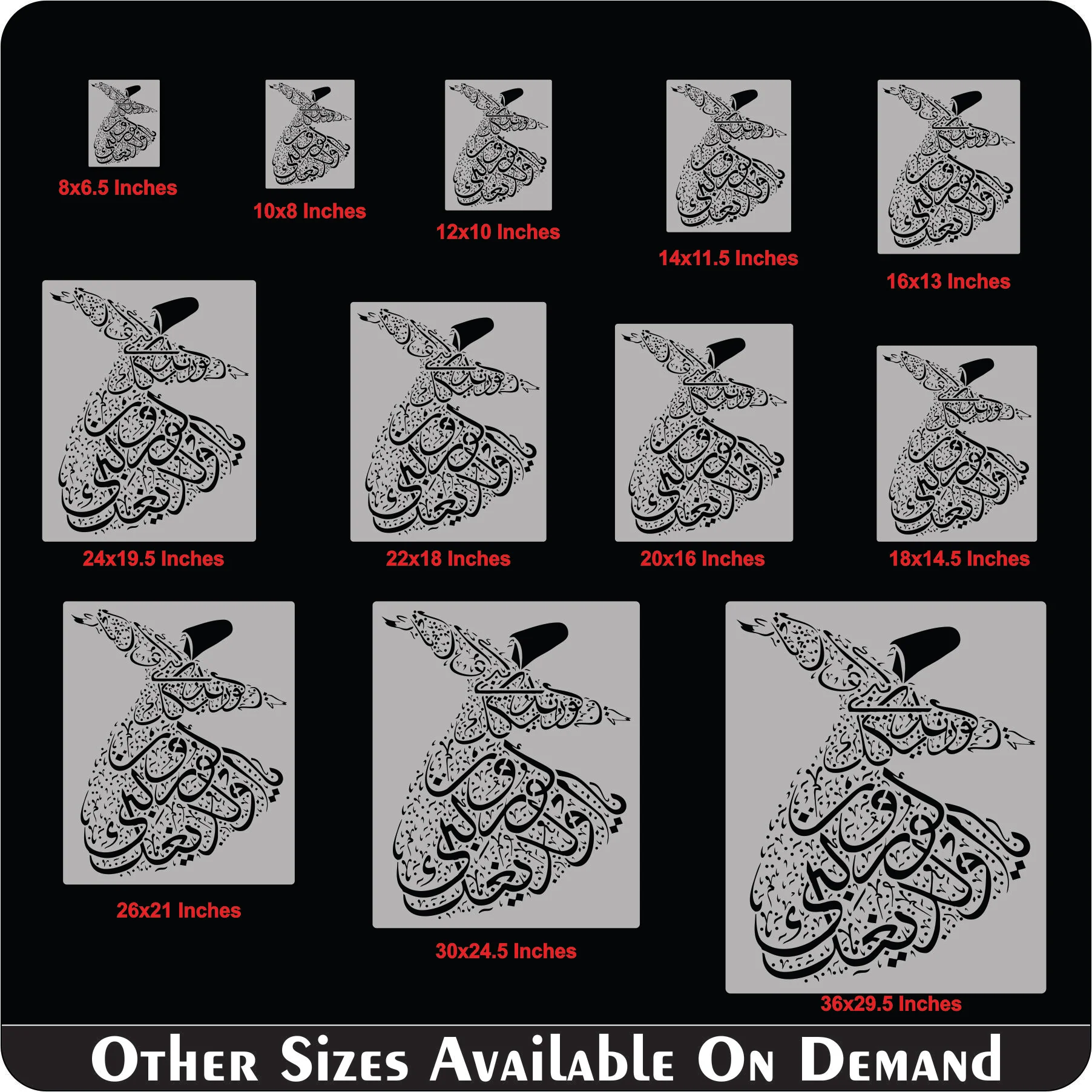Sufi Dervish Reusable Stencil For Canvas And Wall Painting.ID# 414 - Image 11