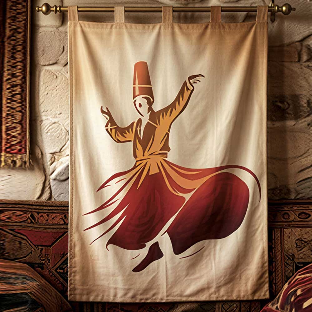 Sufi Whirling Dervish Stencil for Wall, Wood & Fabric Art – Spiritual Dance Design – ID# 804 - Image 6