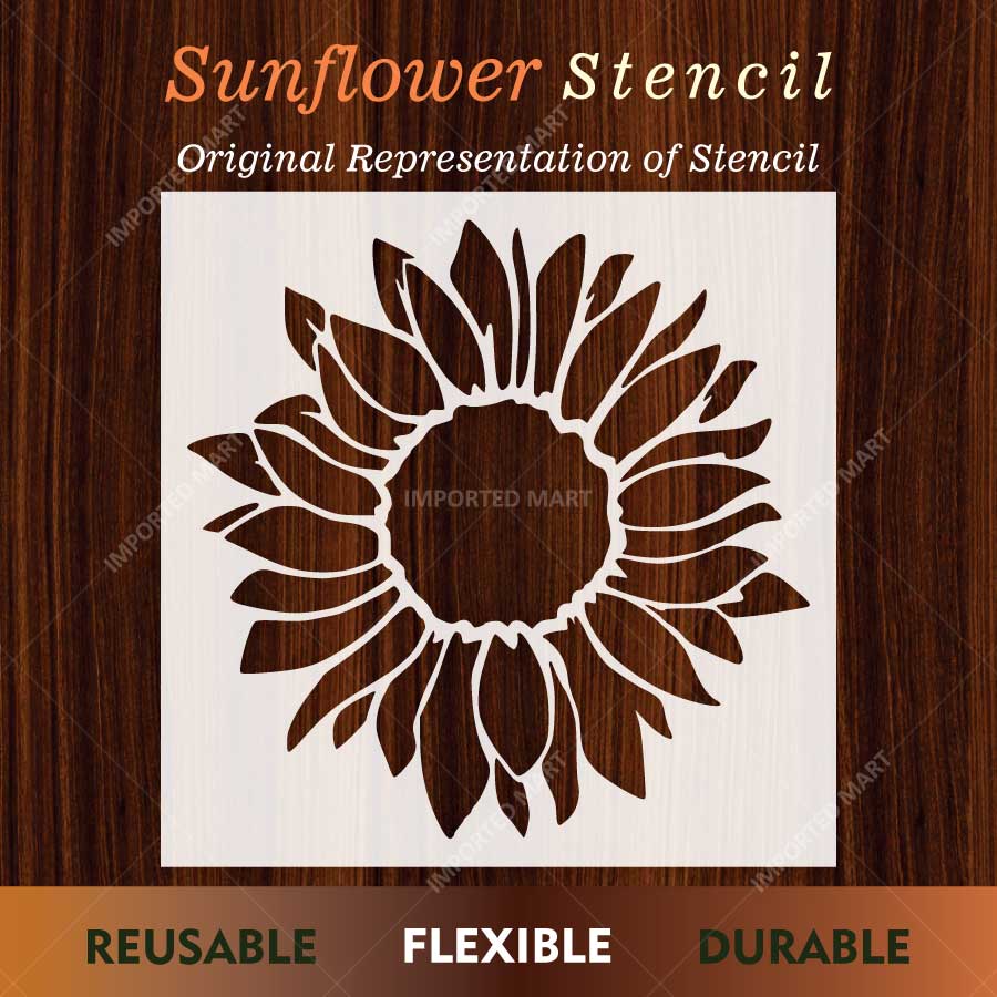 Sunflower Stencil for Walls, Wood & Fabric Art – Floral Botanical Design – ID# 788 - Image 2