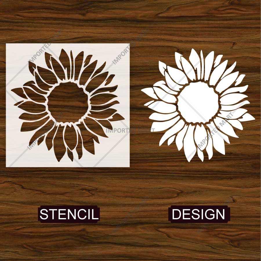 Sunflower Stencil for Walls, Wood & Fabric Art – Floral Botanical Design – ID# 788 - Image 4