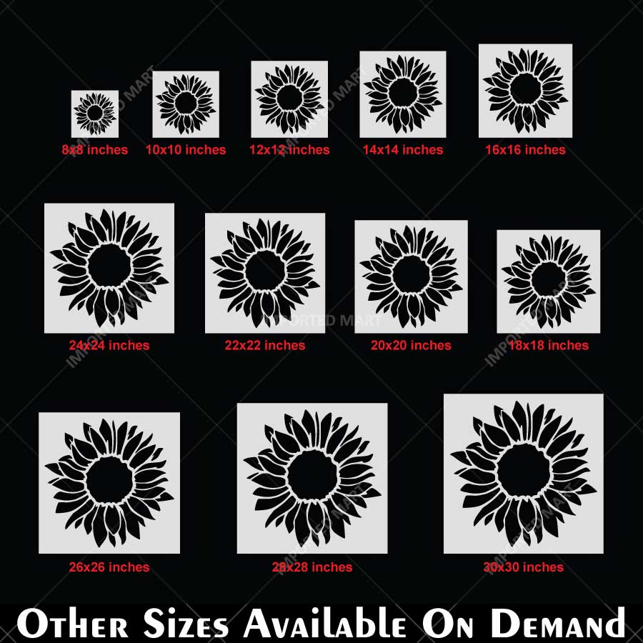 Sunflower Stencil for Walls, Wood & Fabric Art – Floral Botanical Design – ID# 788 - Image 5