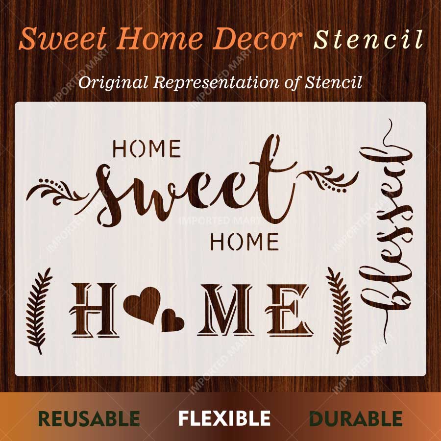 Sweet Home Word Bundle Stencil for Wall, Door, Wood & Farmhouse Decor – Reusable Typography Design – ID# 782 - Image 2