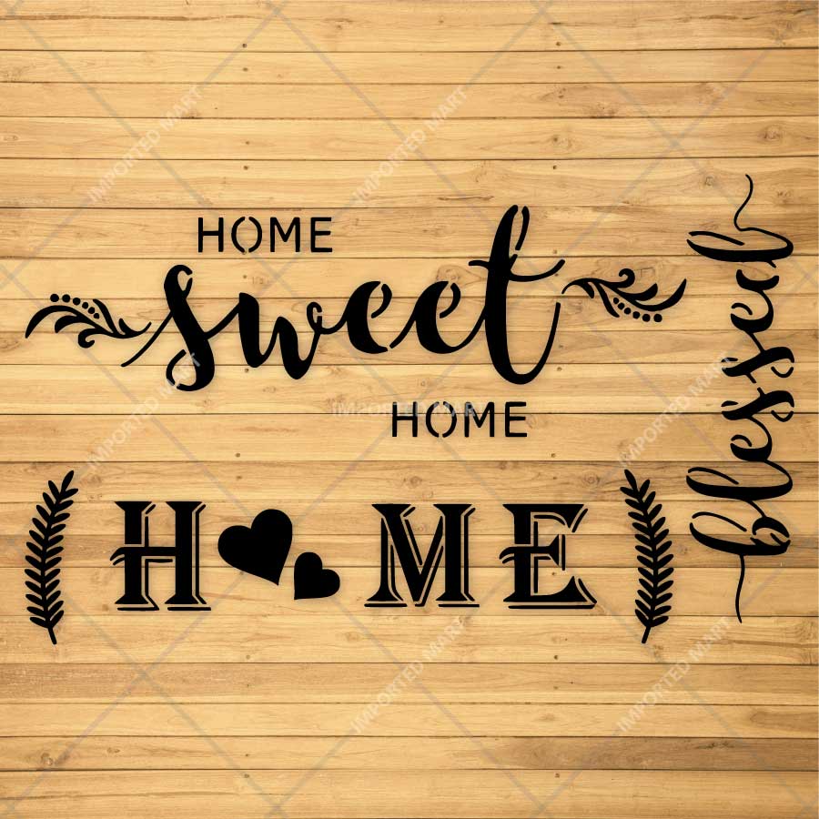 Sweet Home Word Bundle Stencil for Wall, Door, Wood & Farmhouse Decor – Reusable Typography Design – ID# 782 - Image 3