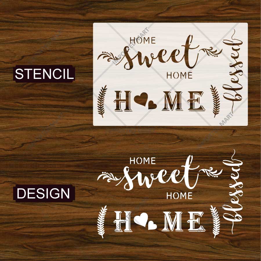 Sweet Home Word Bundle Stencil for Wall, Door, Wood & Farmhouse Decor – Reusable Typography Design – ID# 782 - Image 4