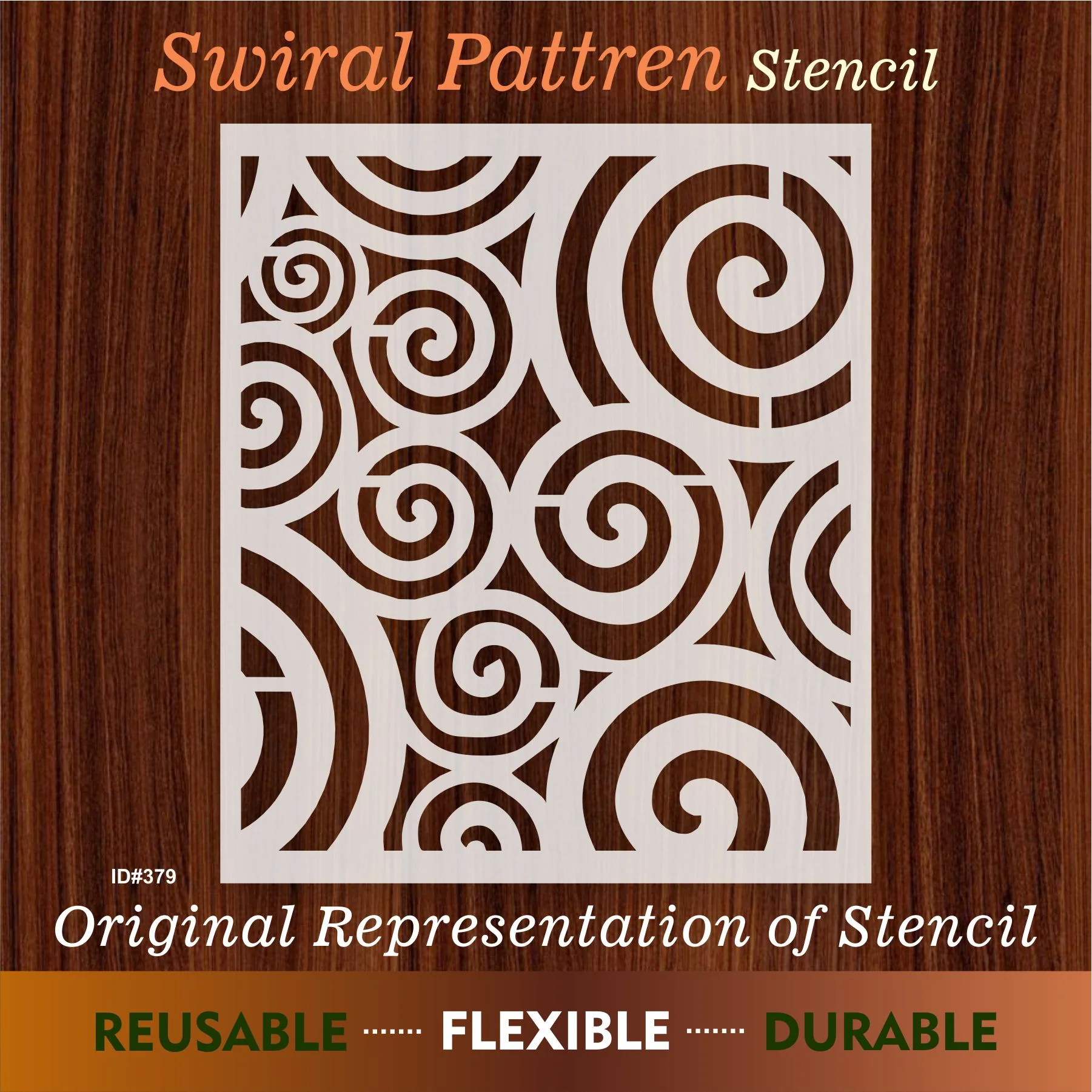 Swiral Pattren Stencil Reusable Stencil For Canvas And Wall Painting.ID #379 - Image 7