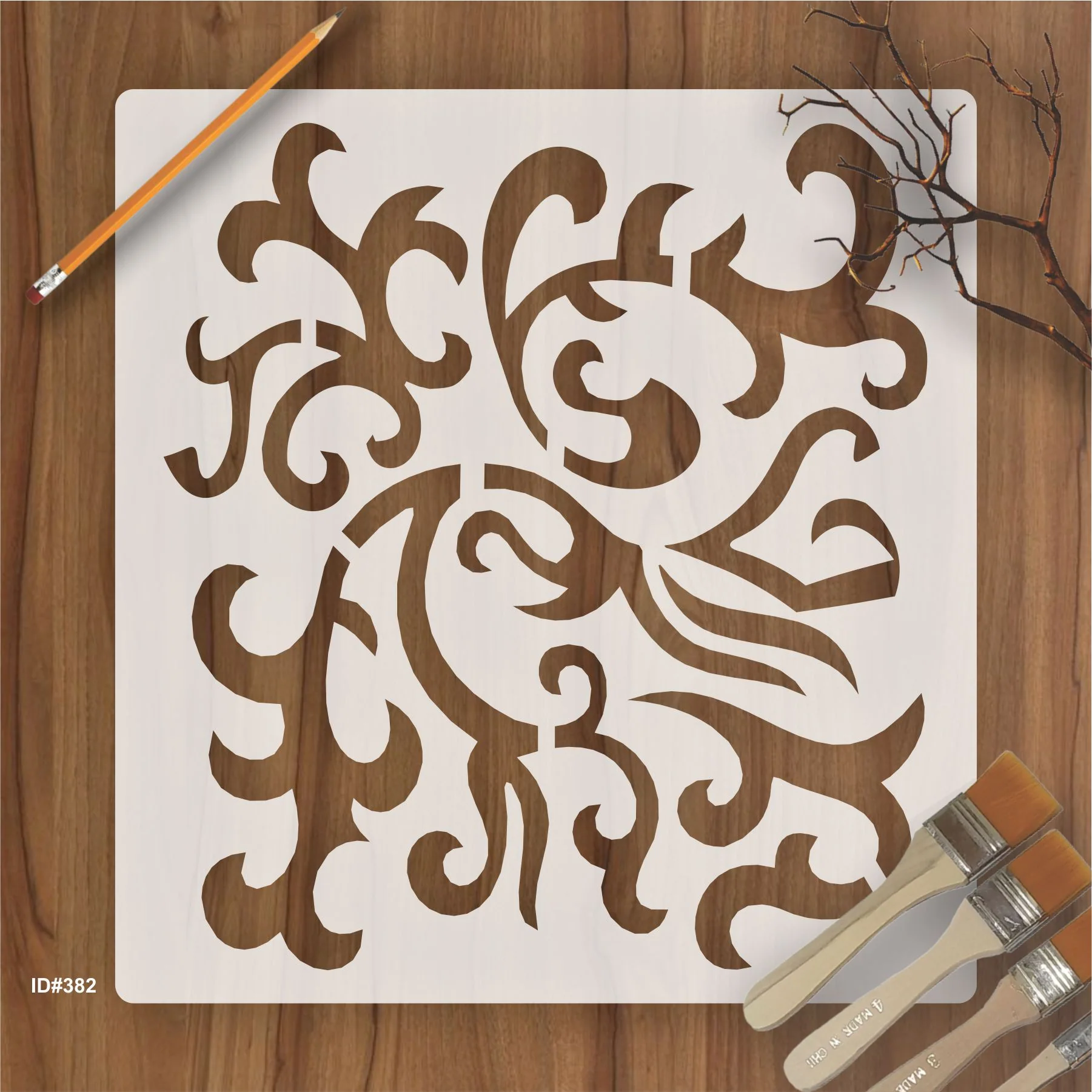 Swirl Pattren Stencil Reusable Stencil For Canvas And Wall Painting.ID #382