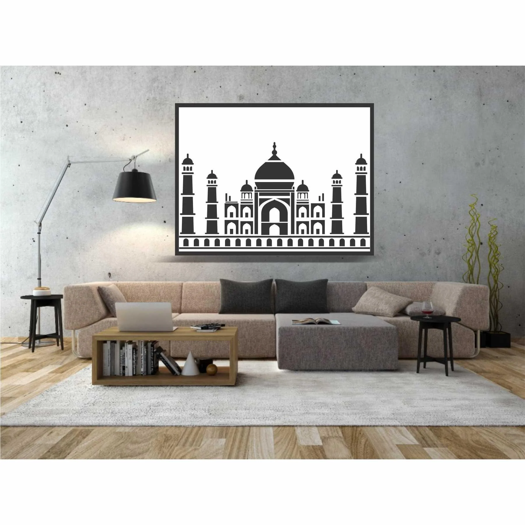 Taj Mehal Reusable Stencil For Canvas And Wall Painting.ID# 450 - Image 3