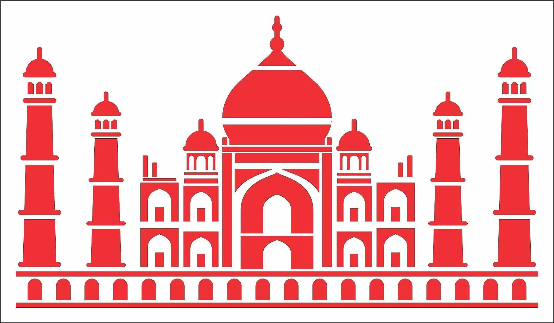 Taj Mehal Reusable Stencil For Canvas And Wall Painting.ID# 450 - Image 7