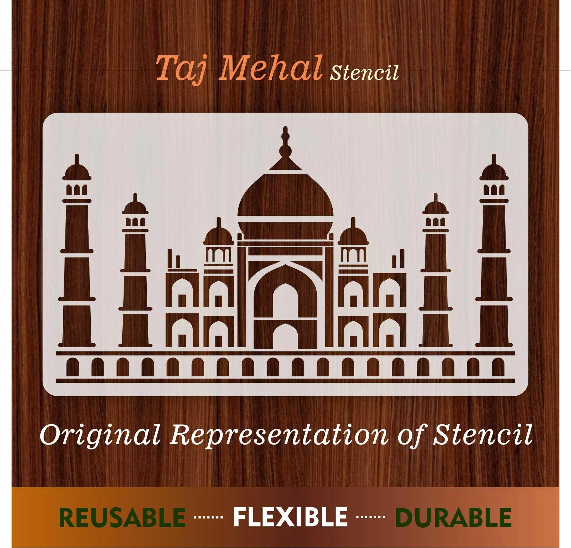 Taj Mehal Reusable Stencil For Canvas And Wall Painting.ID# 450 - Image 8