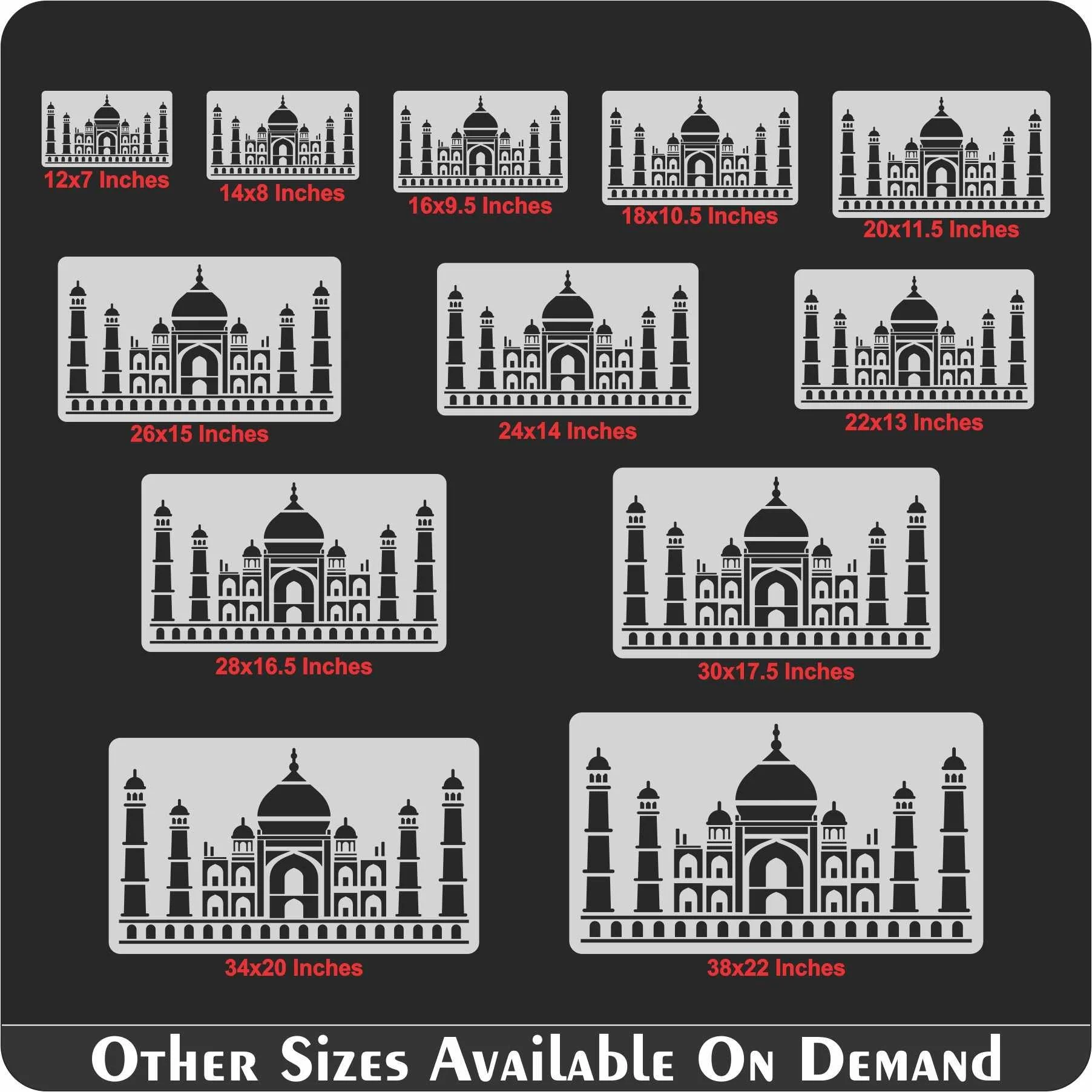 Taj Mehal Reusable Stencil For Canvas And Wall Painting.ID# 450 - Image 9