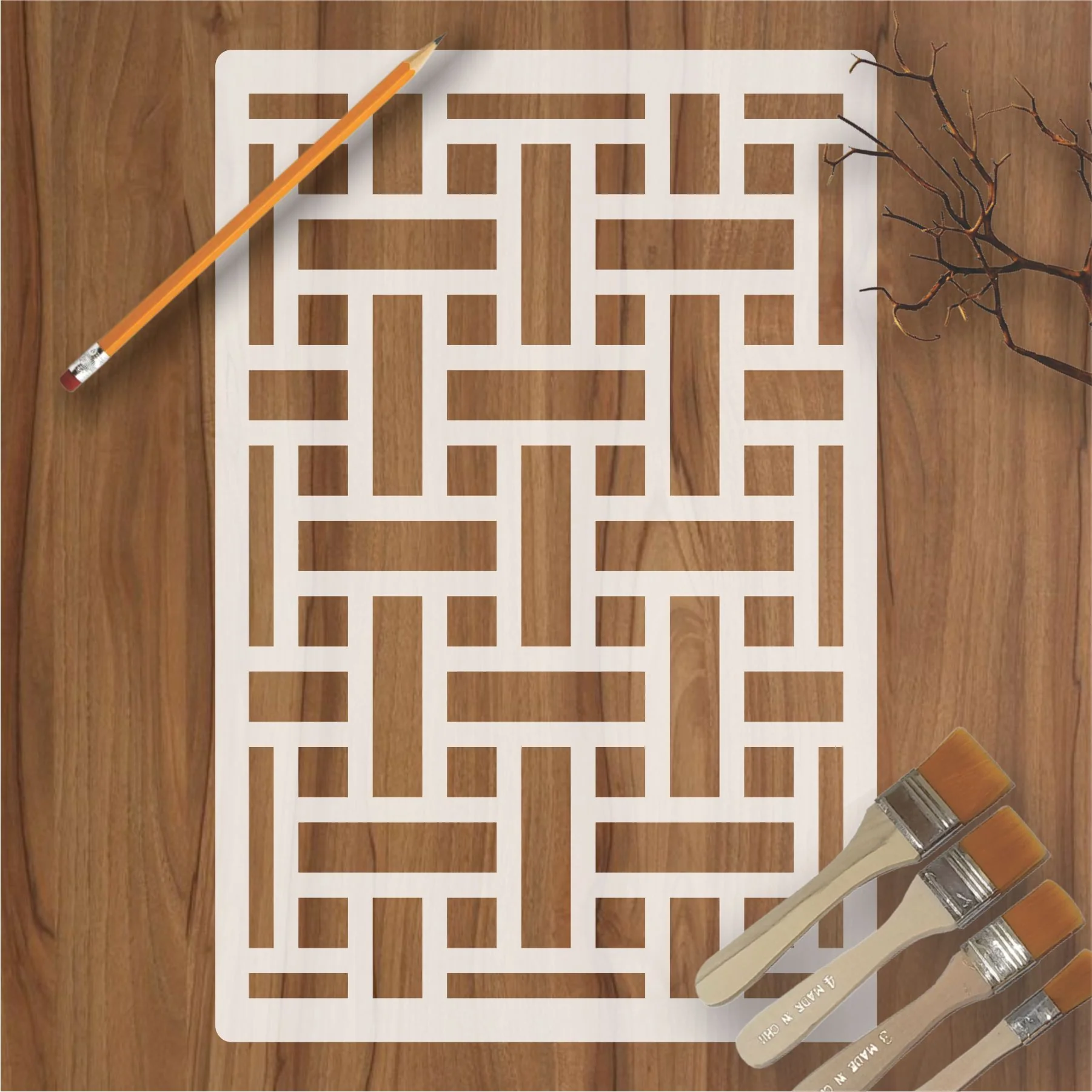 Talida Pattern Reusable Stencil For Canvas And Wall Painting.ID#212A