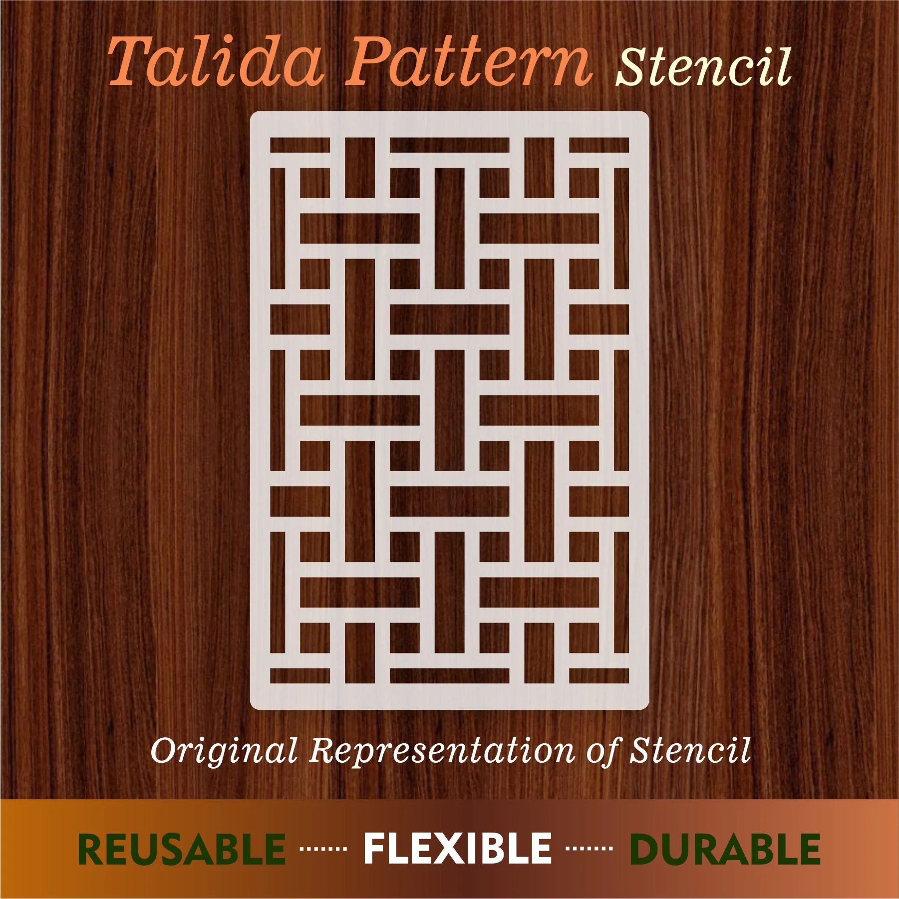 Talida Pattern Reusable Stencil For Canvas And Wall Painting.ID#212A - Image 6