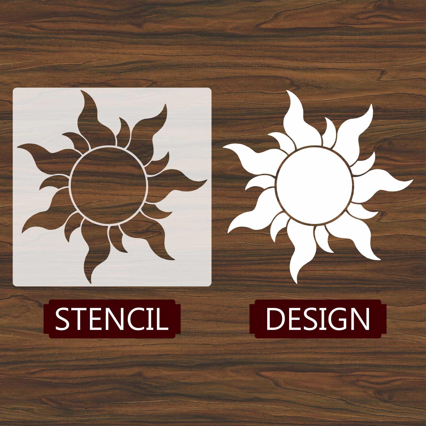 Tangled Sun Reusable Stencil For Canvas And Wall Painting.ID# 442 - Image 4