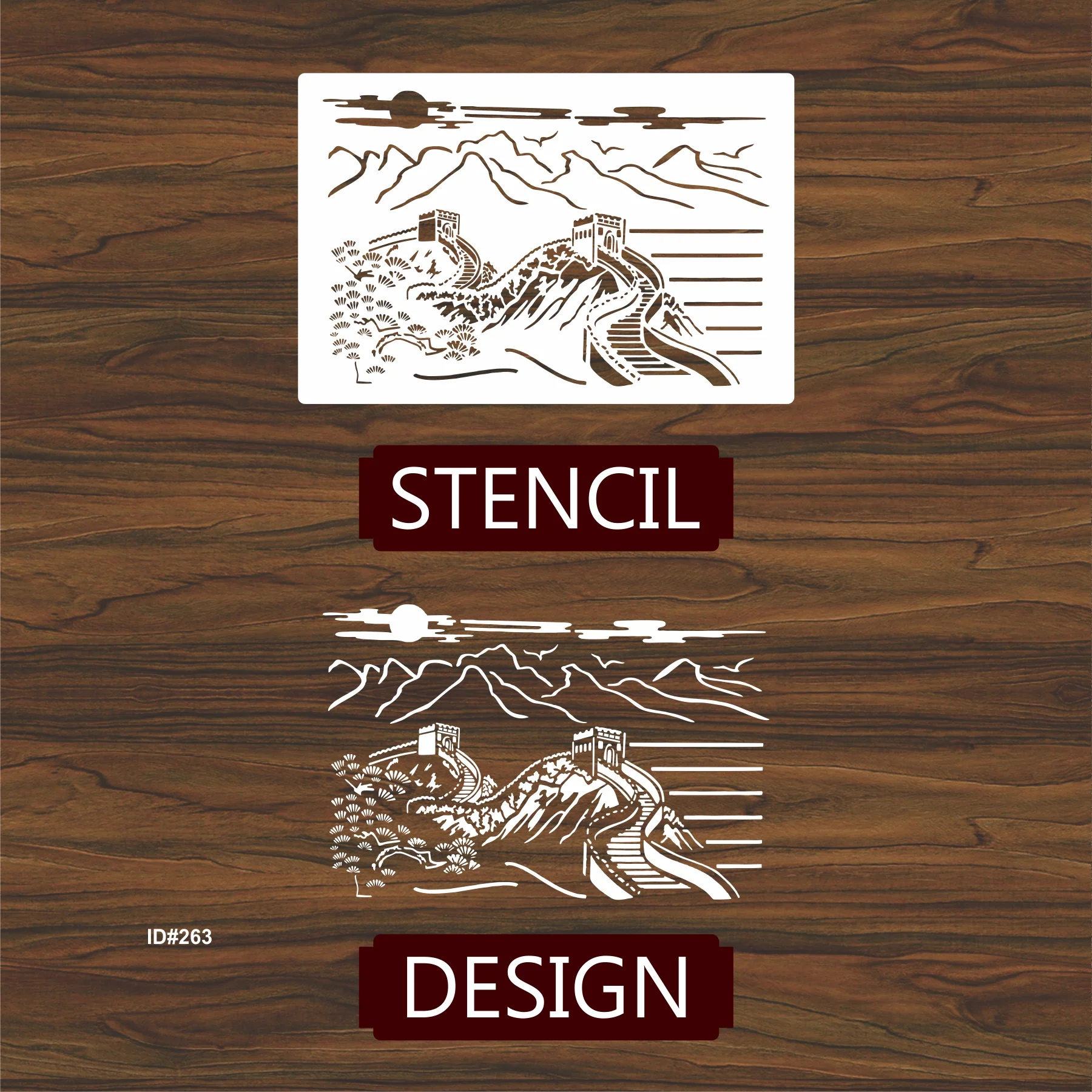 The Great Wall DIY Layering Stencil Painting Scrapbook Coloring Embossing Album Decor Template. ID #263 - Image 3