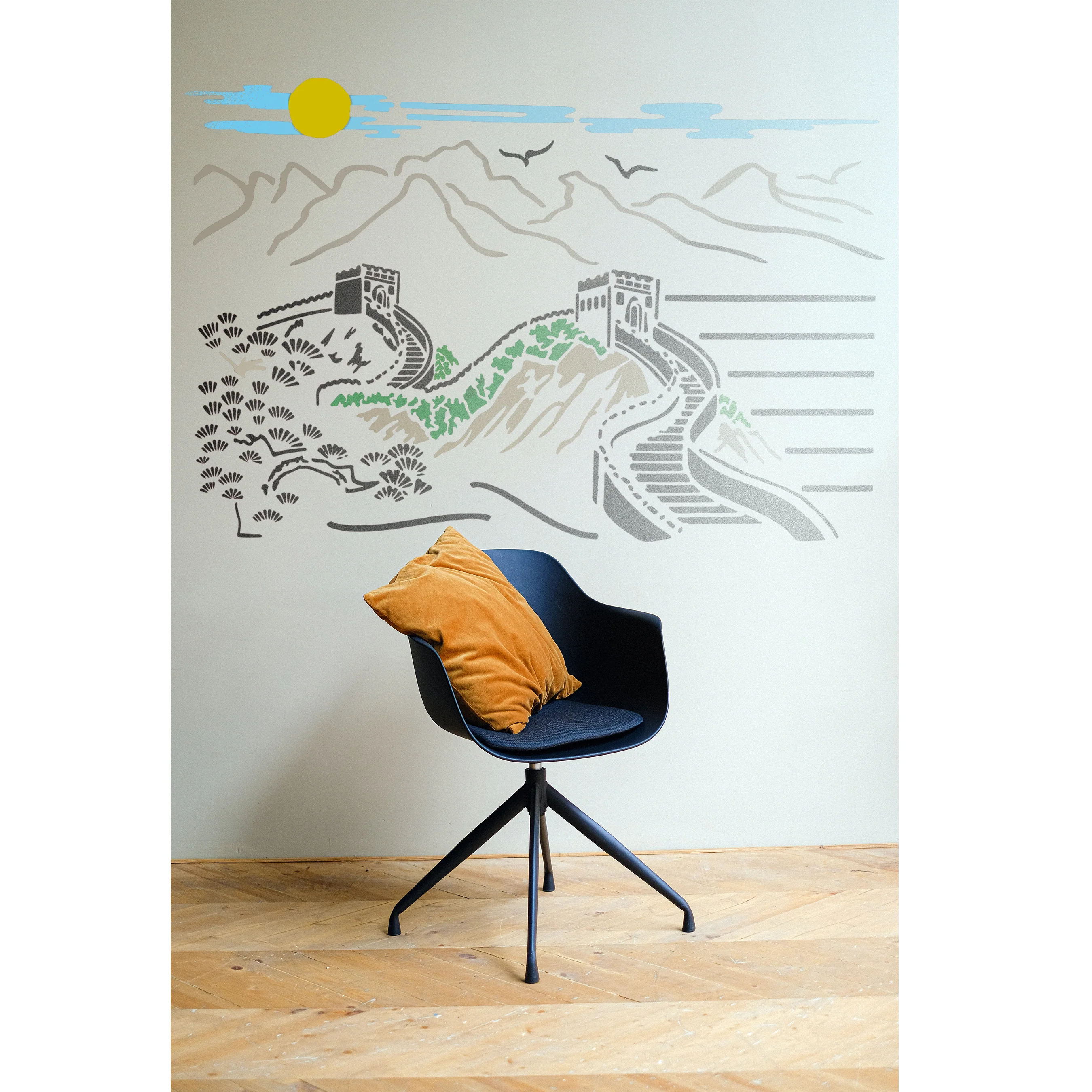 The Great Wall DIY Layering Stencil Painting Scrapbook Coloring Embossing Album Decor Template. ID #263 - Image 4