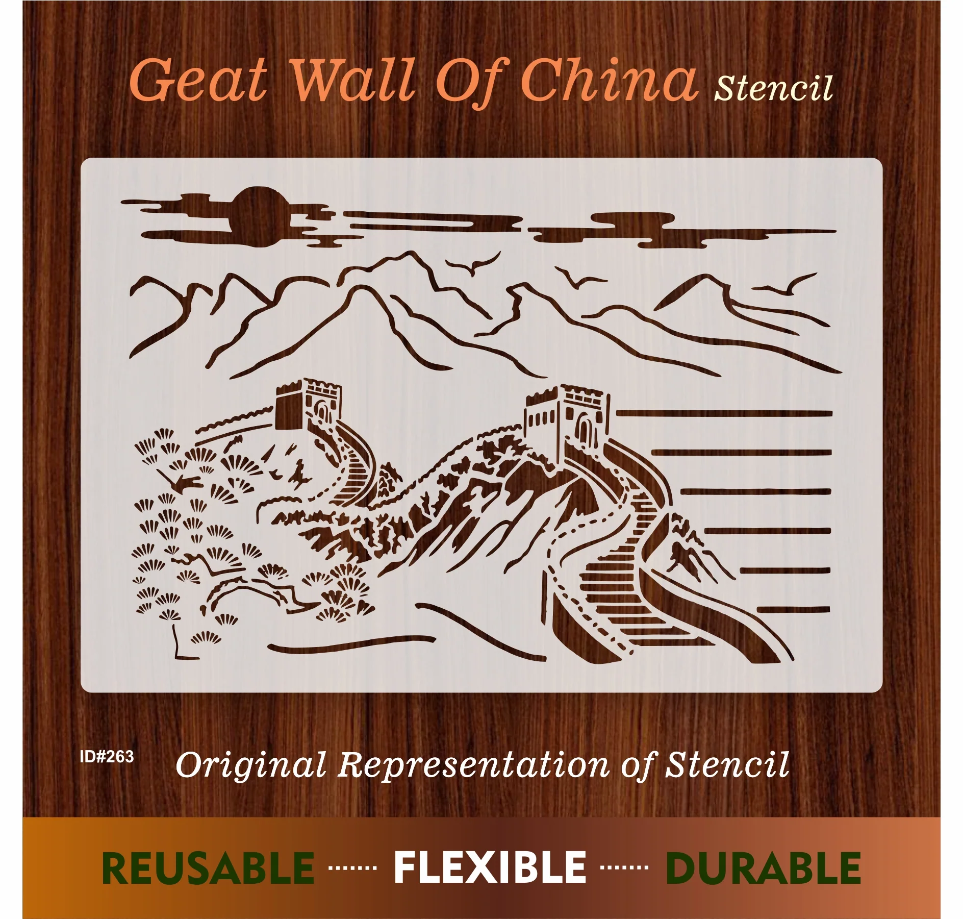 The Great Wall DIY Layering Stencil Painting Scrapbook Coloring Embossing Album Decor Template. ID #263 - Image 5