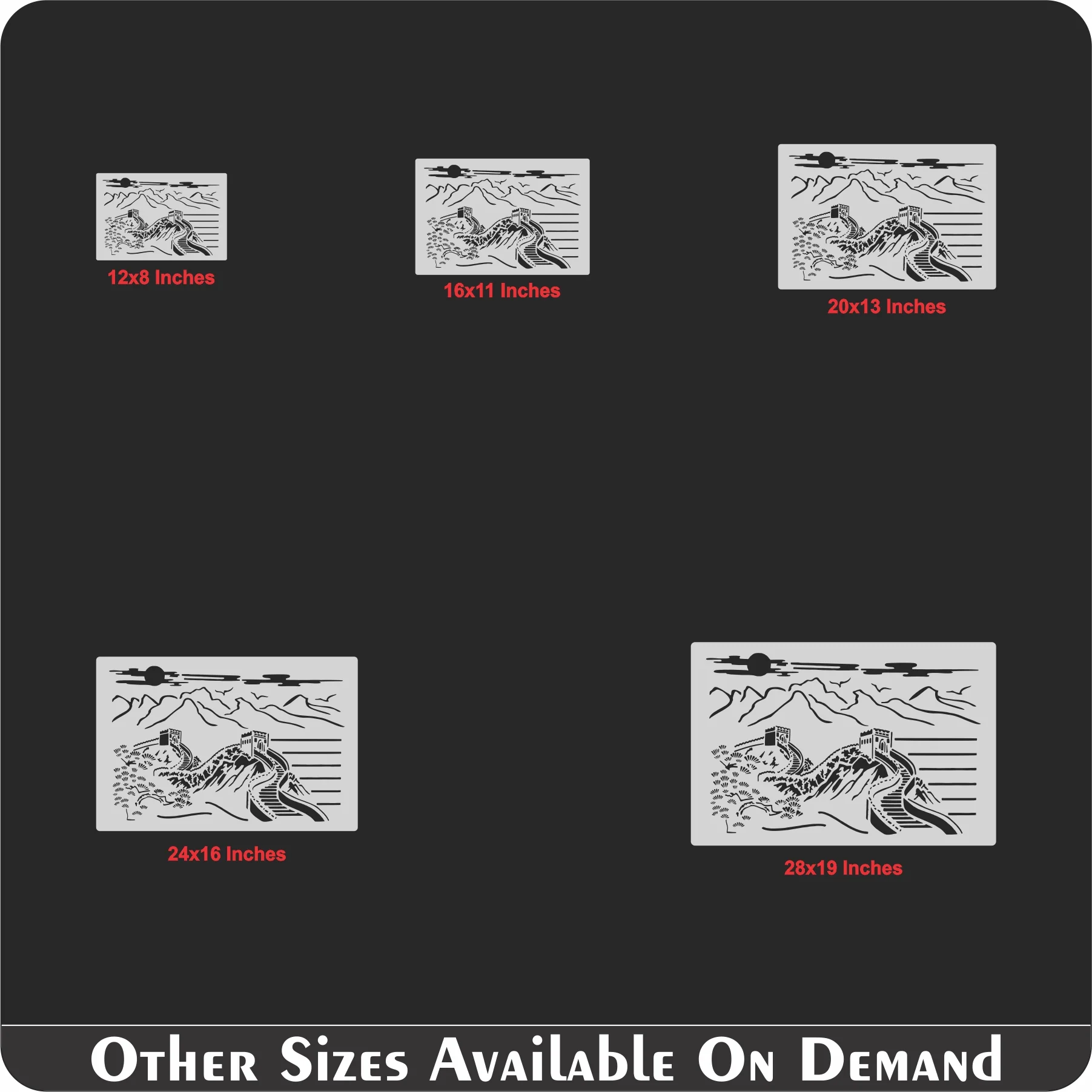 The Great Wall DIY Layering Stencil Painting Scrapbook Coloring Embossing Album Decor Template. ID #263 - Image 6