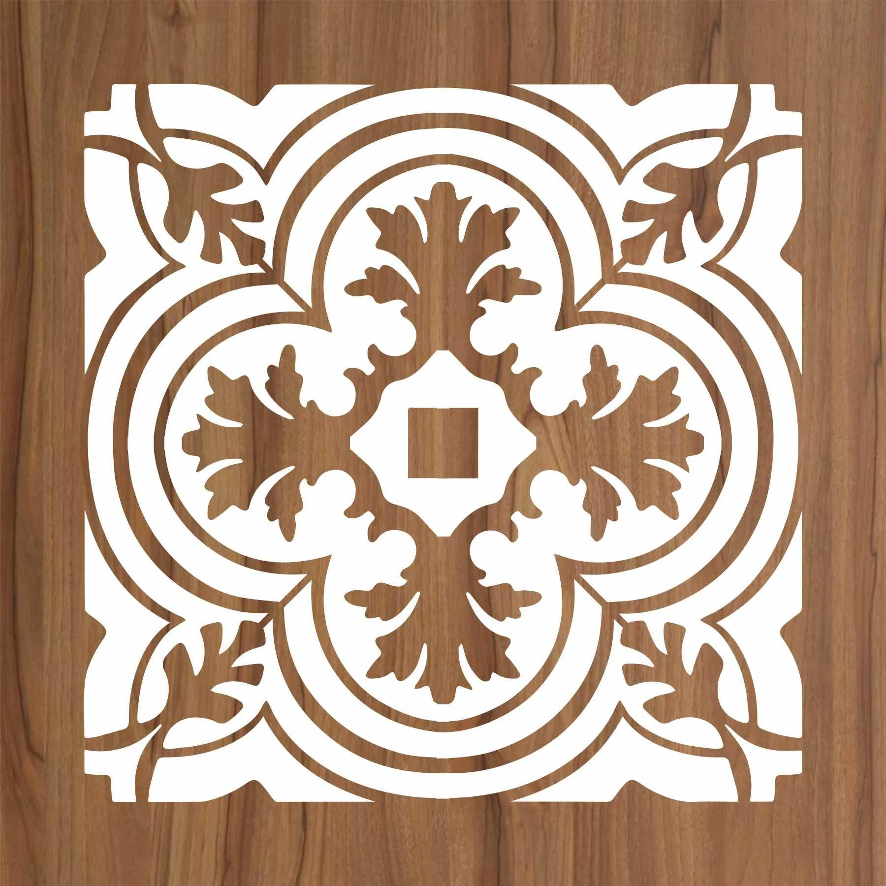 Tile Pattern Reusable Stencil for Canvas and wall painting.ID#155 - Image 2