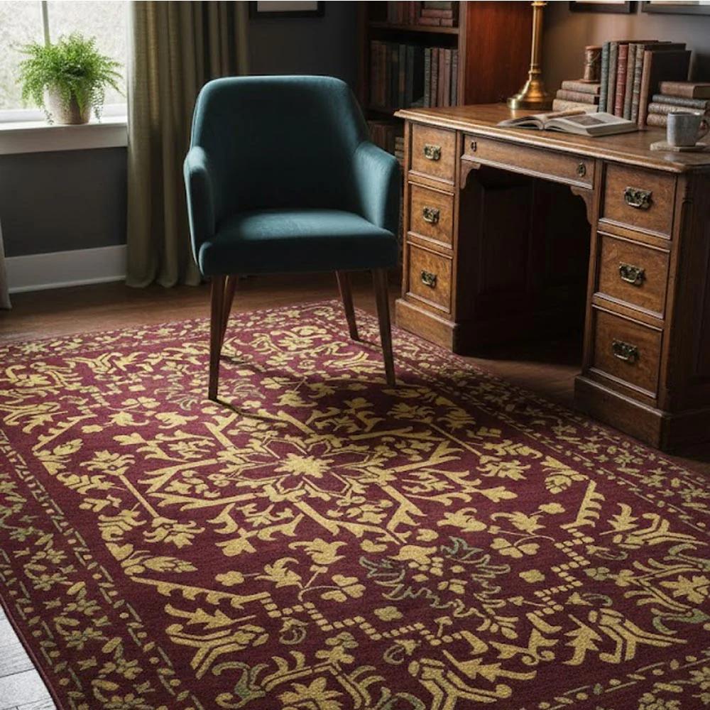 Traditional Symmetry Carpet Pattern Stencil for Wall, Floor & Tile Painting – Vintage Rug Design – ID# 744 - Image 3