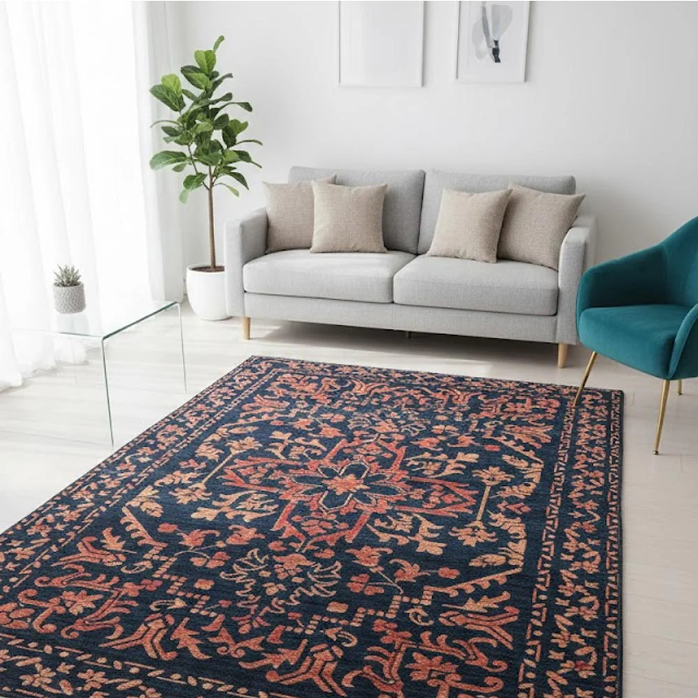 Traditional Symmetry Carpet Pattern Stencil for Wall, Floor & Tile Painting – Vintage Rug Design – ID# 744 - Image 7