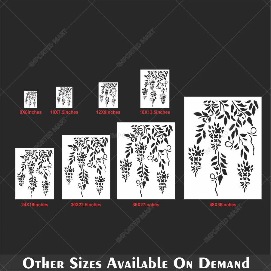 Trailing Vine Flower Stencil for Wall & Furniture Painting – Hanging Botanical Design – ID# 690 - Image 5