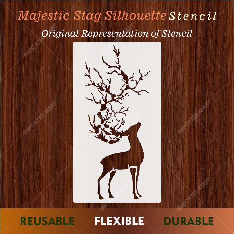 Tree Antler Deer Stencil for Wall, Wood & Fabric Art – Forest Nature Design – ID# 648 - Image 5