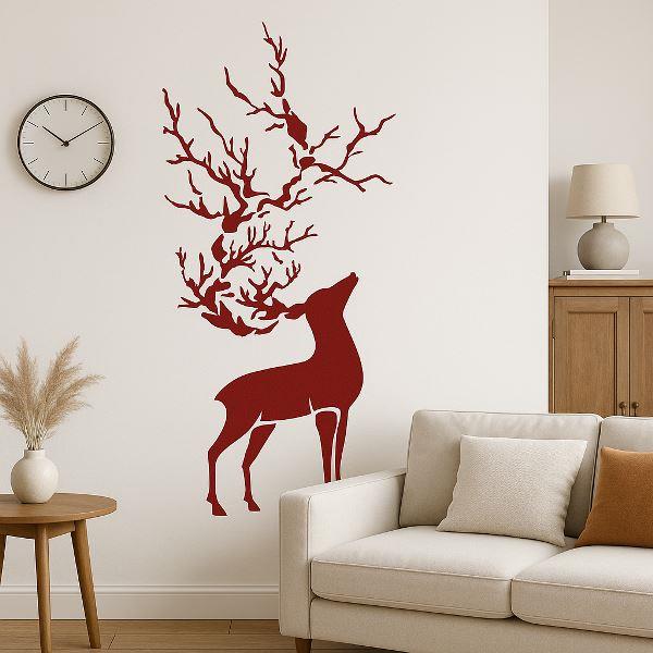 Tree Antler Deer Stencil for Wall, Wood & Fabric Art – Forest Nature Design – ID# 648 - Image 7
