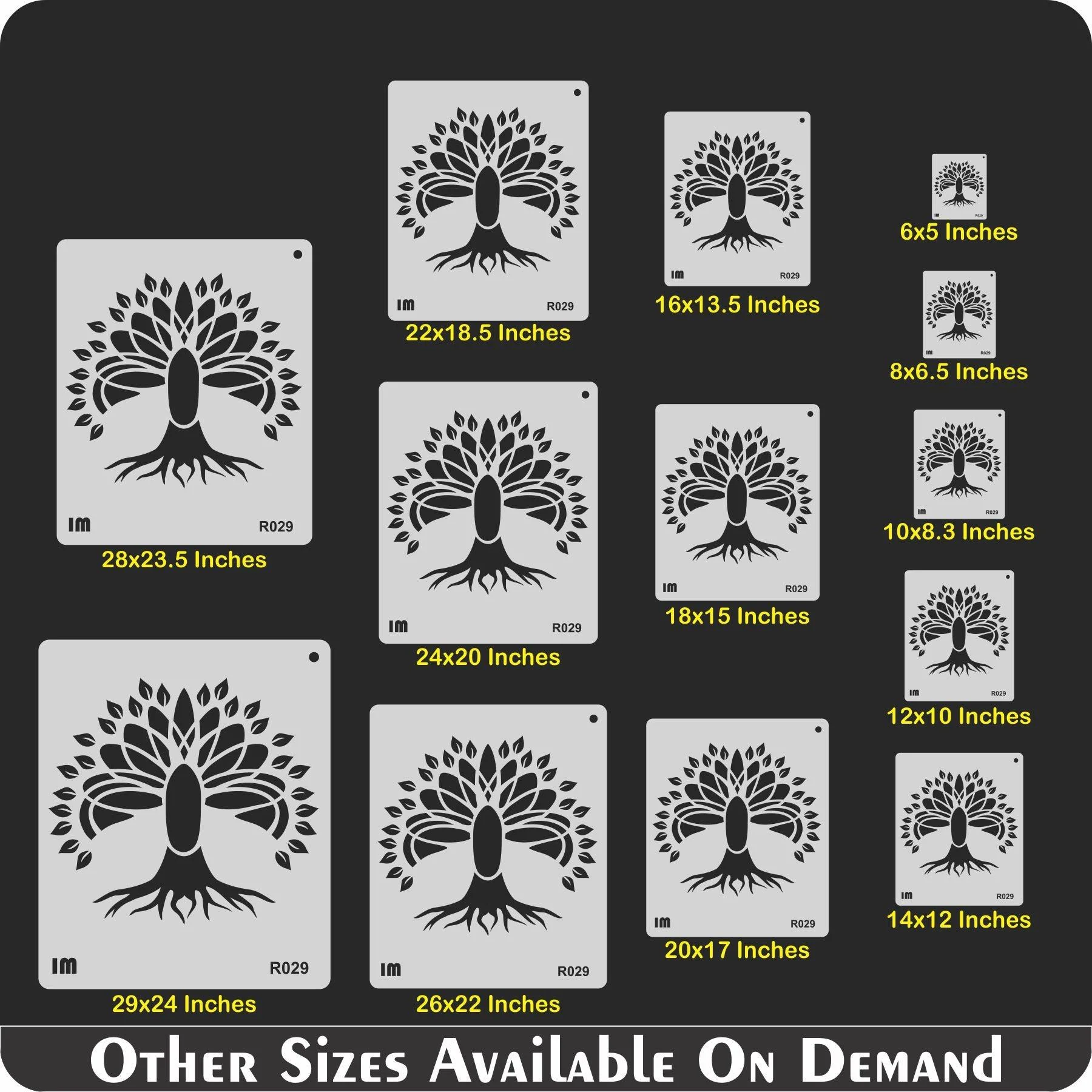 Tree Floral Reusable Stencil for Canvas and wall painting.ID#29 - Image 4