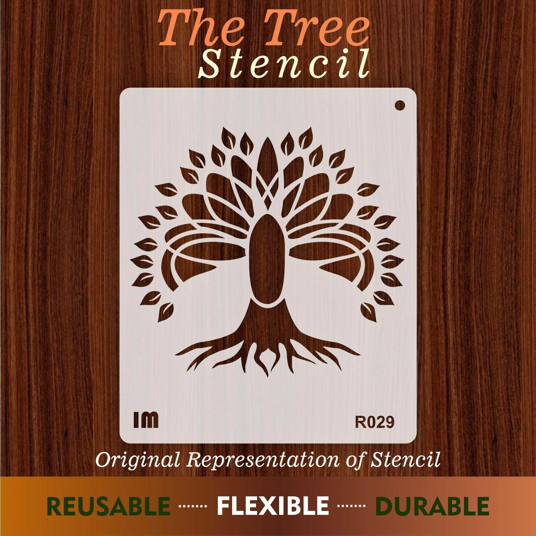 Tree Floral Reusable Stencil for Canvas and wall painting.ID#29 - Image 5
