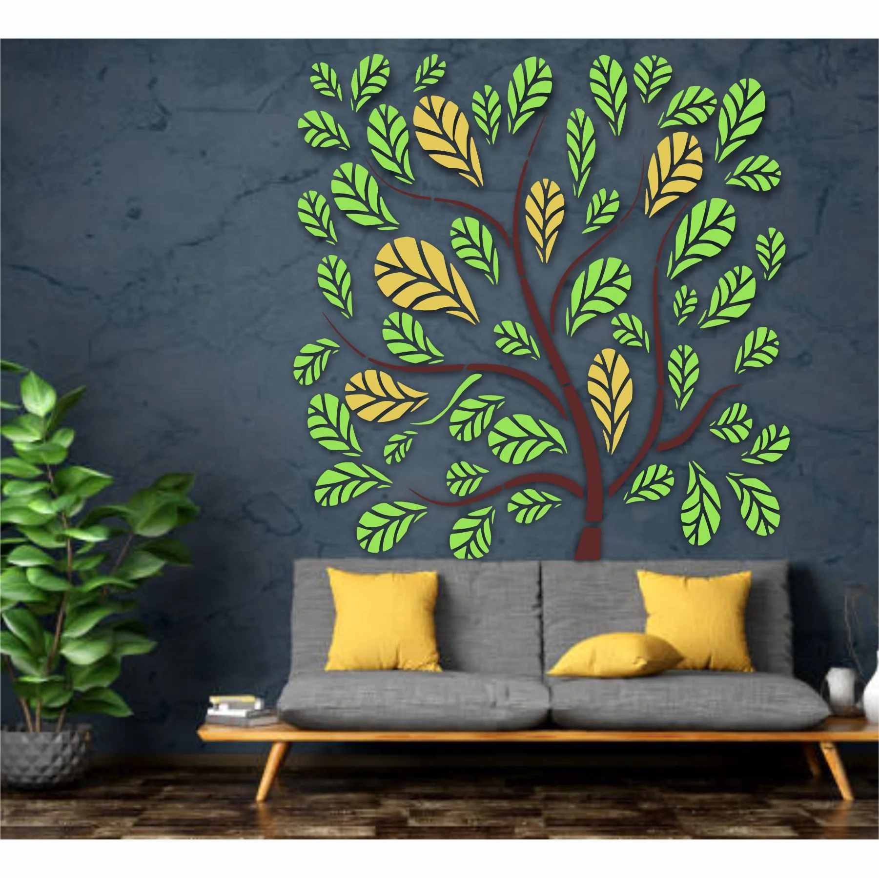 Tree Leaves Pattren Stencil Reusable Stencil For Canvas And Wall Painting.ID #374 - Image 3