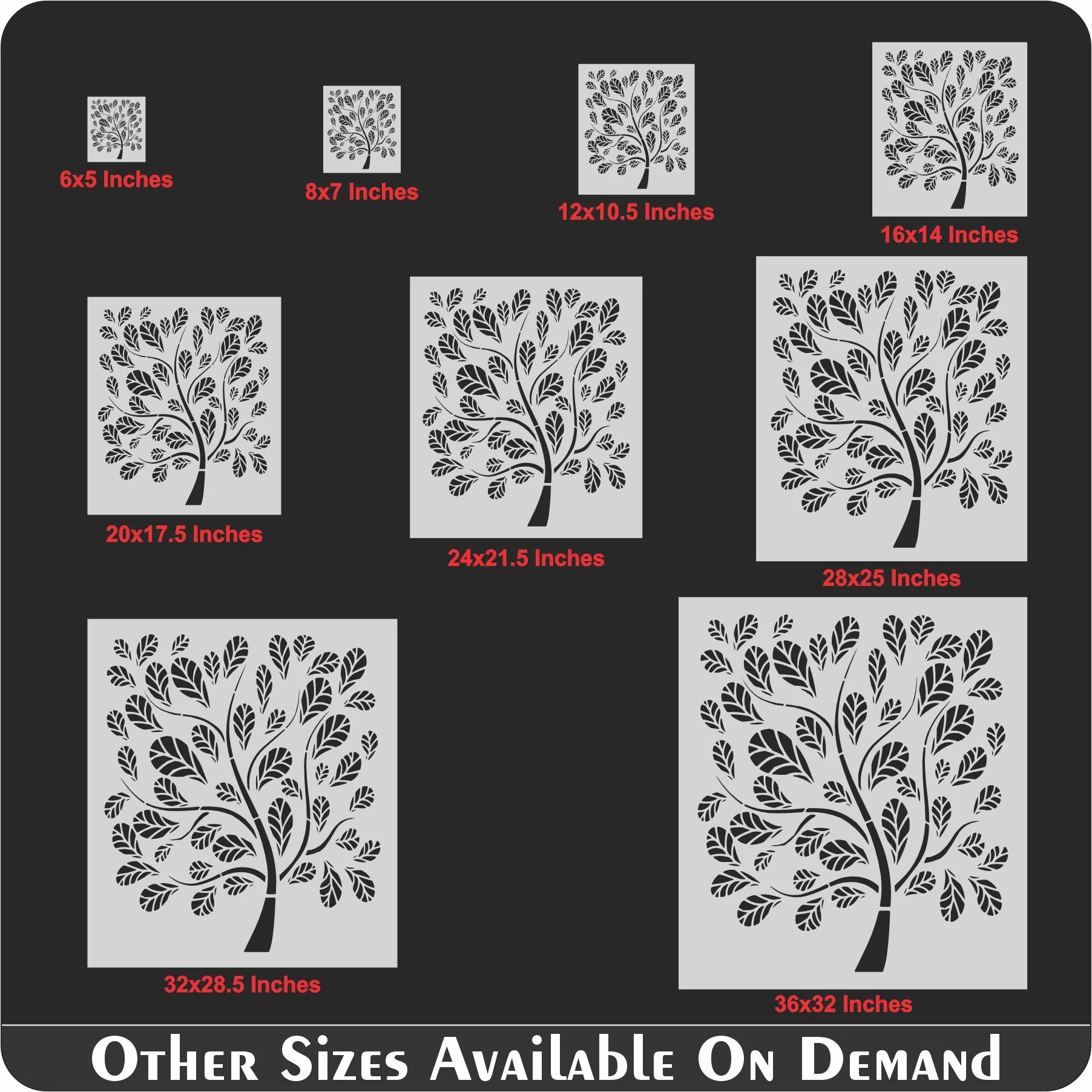 Tree Leaves Pattren Stencil Reusable Stencil For Canvas And Wall Painting.ID #374 - Image 8