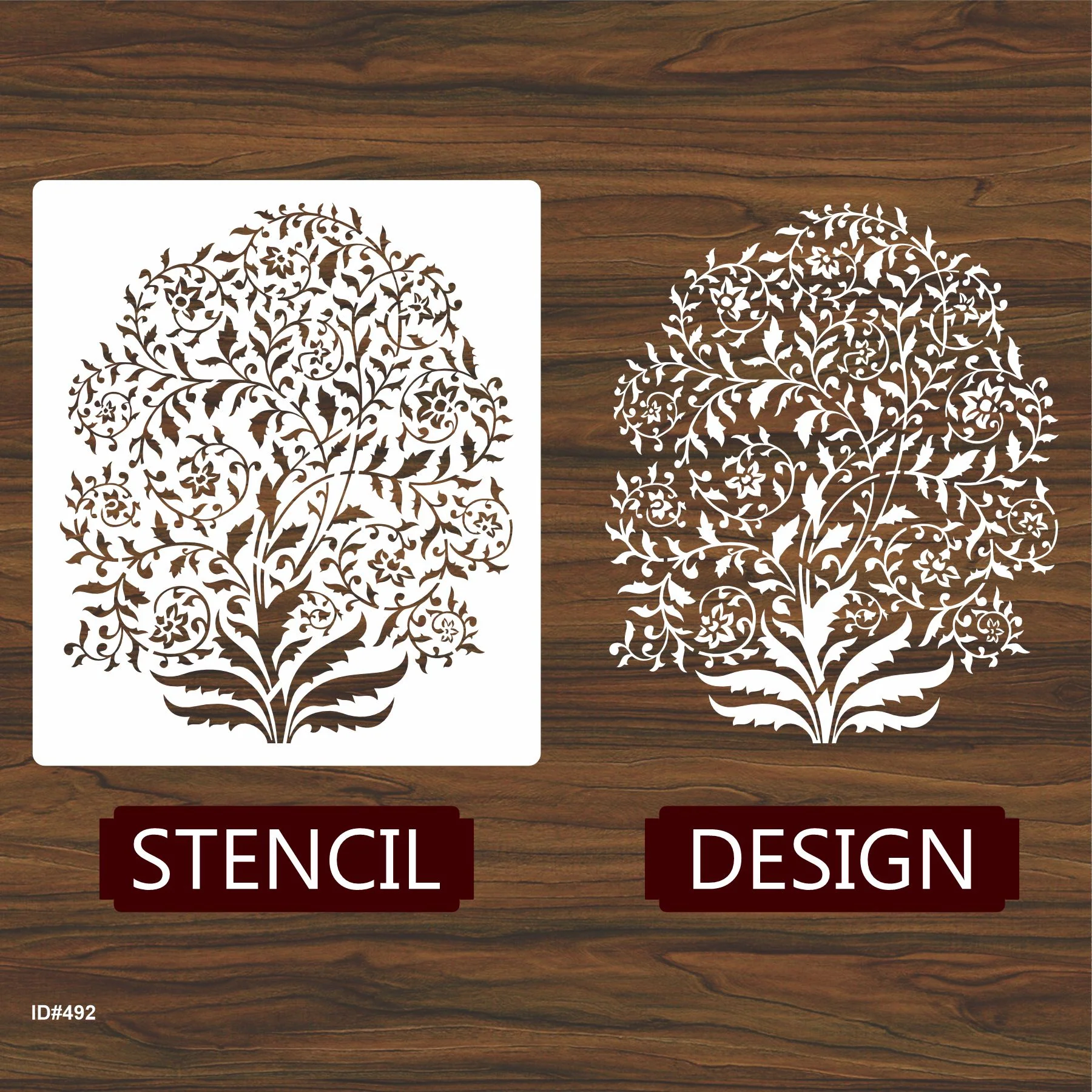 Tree Leaves Stencil used For Canvas And Wall Painting Coloring Embossing Scrapbook Album. ID #492 - Image 4