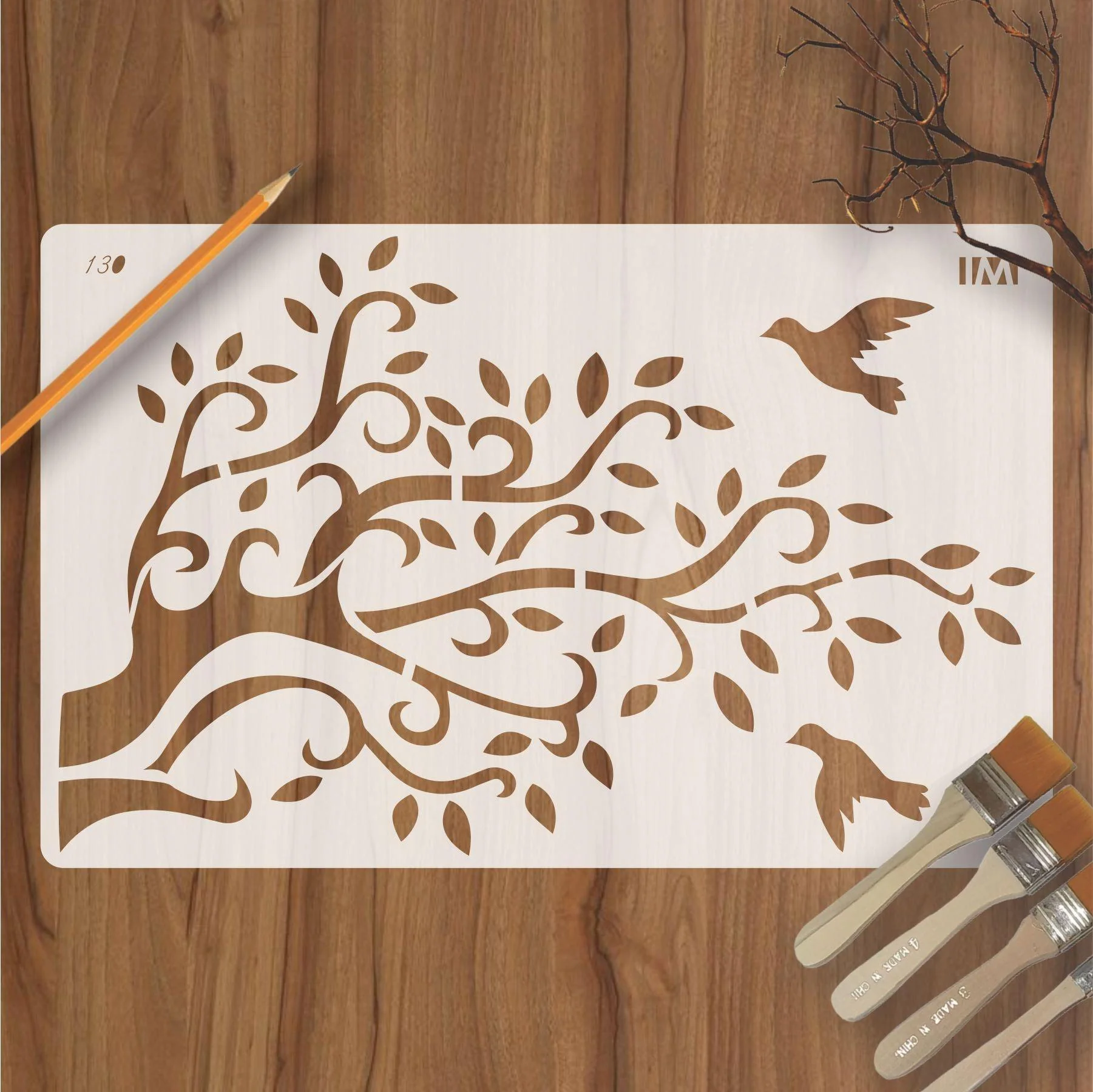 Tree Reusable Stencil for Canvas and wall painting.ID#130