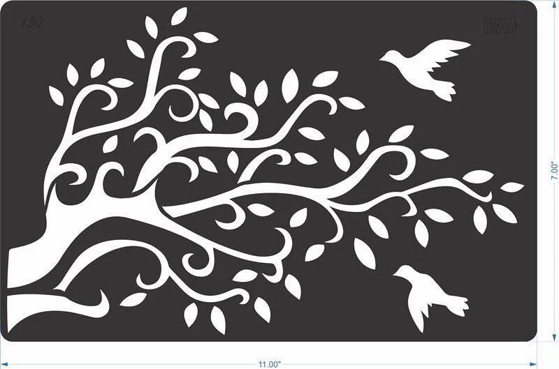 Tree Reusable Stencil for Canvas and wall painting.ID#130 - Image 5