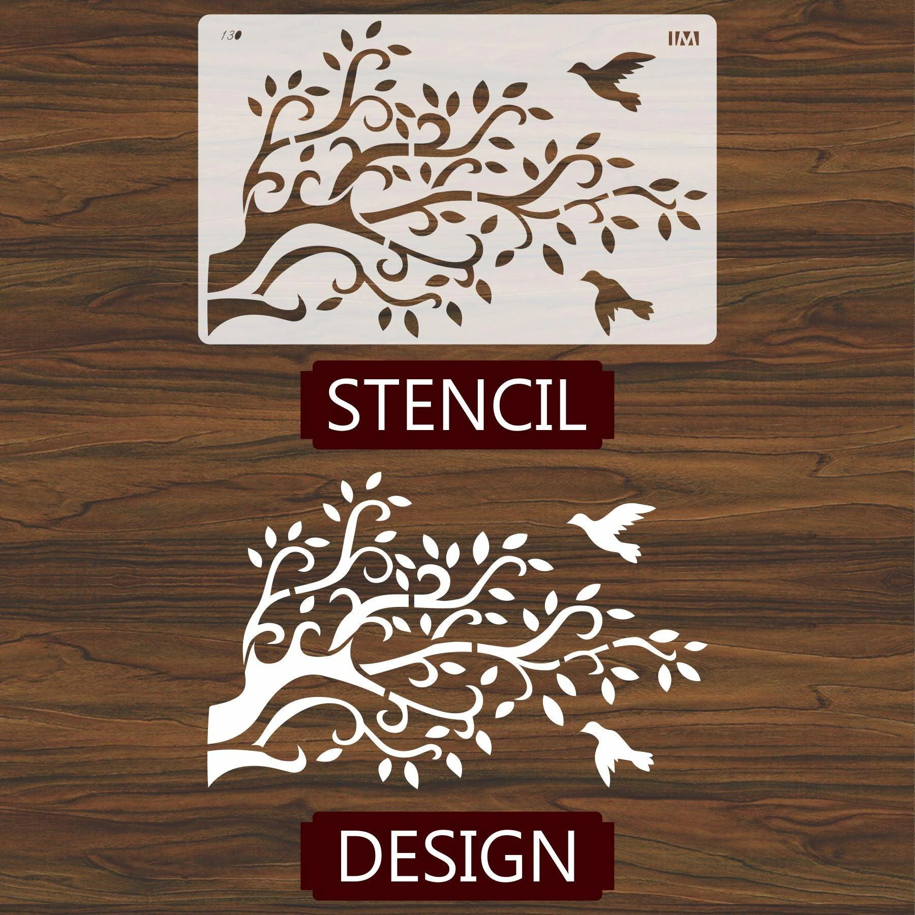 Tree Reusable Stencil for Canvas and wall painting.ID#130 - Image 6
