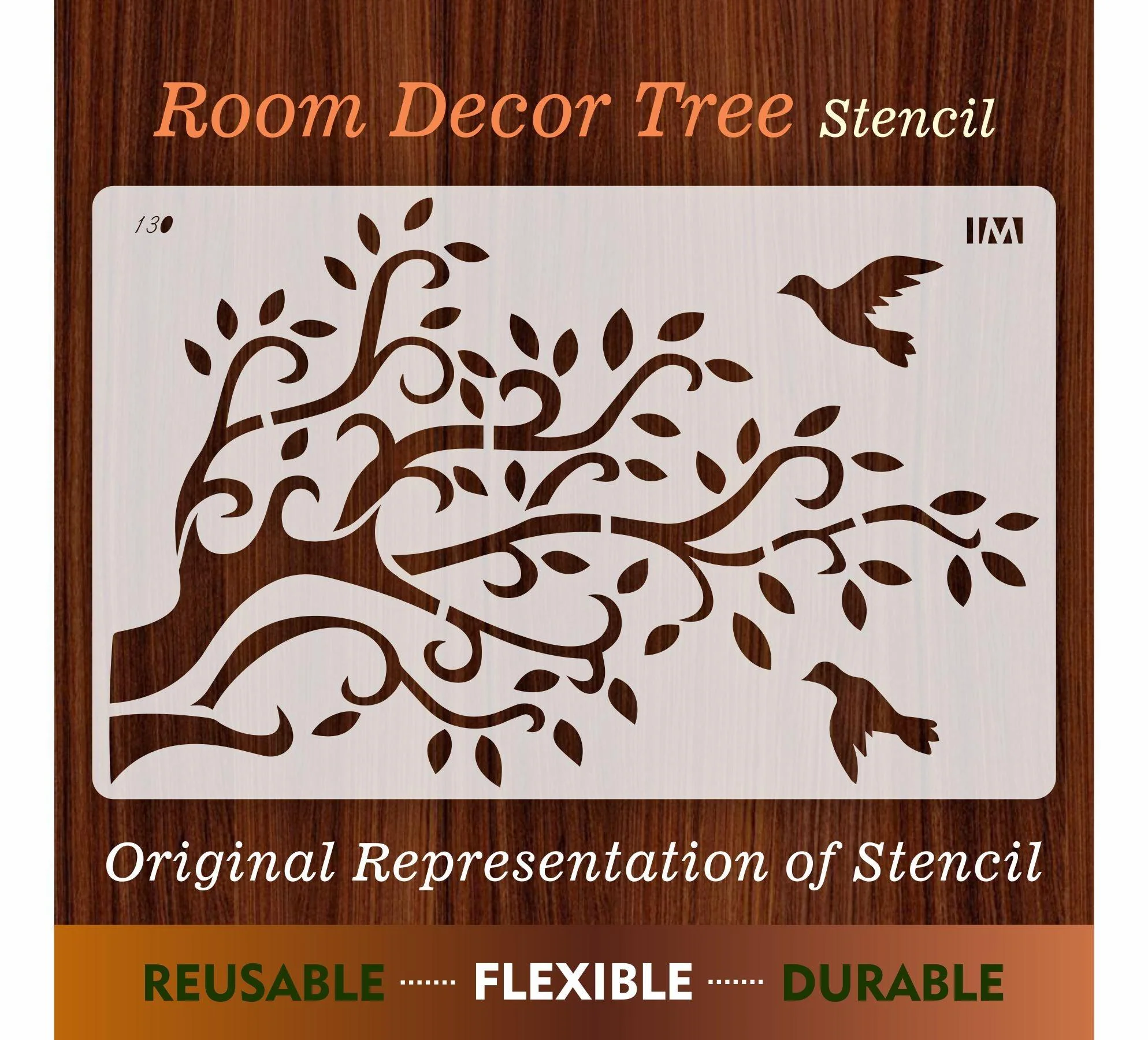 Tree Reusable Stencil for Canvas and wall painting.ID#130 - Image 7
