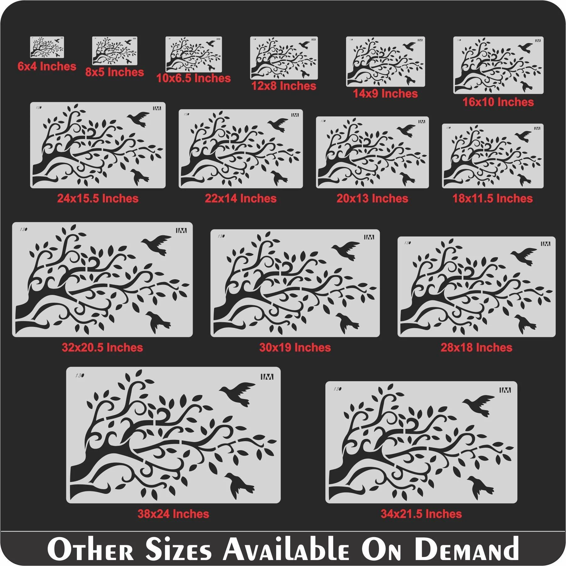 Tree Reusable Stencil for Canvas and wall painting.ID#130 - Image 8